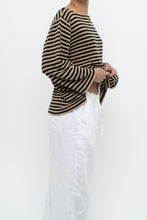 Load image into Gallery viewer, Vintage x RALPH LAUREN Beige, Black Linen Striped Knit Sweater (XS-L)