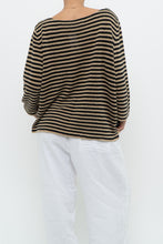 Load image into Gallery viewer, Vintage x RALPH LAUREN Beige, Black Linen Striped Knit Sweater (XS-L)