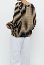 Load image into Gallery viewer, Vintage x RALPH LAUREN Beige, Black Linen Striped Knit Sweater (XS-L)
