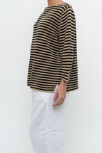 Load image into Gallery viewer, Vintage x RALPH LAUREN Beige, Black Linen Striped Knit Sweater (XS-L)