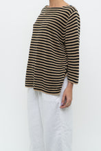 Load image into Gallery viewer, Vintage x RALPH LAUREN Beige, Black Linen Striped Knit Sweater (XS-L)