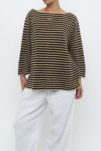 Load image into Gallery viewer, Vintage x RALPH LAUREN Beige, Black Linen Striped Knit Sweater (XS-L)