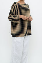 Load image into Gallery viewer, Vintage x RALPH LAUREN Beige, Black Linen Striped Knit Sweater (XS-L)