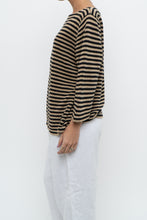 Load image into Gallery viewer, Vintage x RALPH LAUREN Beige, Black Linen Striped Knit Sweater (XS-L)