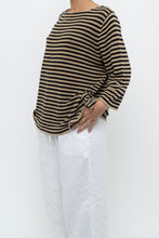 Load image into Gallery viewer, Vintage x RALPH LAUREN Beige, Black Linen Striped Knit Sweater (XS-L)