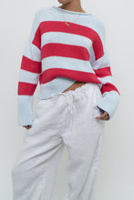 Load image into Gallery viewer, BANANA REPUBLIC x Baby Blue, Pink Cotton Striped Cotton Chunky Sweater (XS-L)