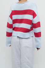 Load image into Gallery viewer, BANANA REPUBLIC x Baby Blue, Pink Cotton Striped Cotton Chunky Sweater (XS-L)