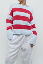 Load image into Gallery viewer, BANANA REPUBLIC x Baby Blue, Pink Cotton Striped Cotton Chunky Sweater (XS-L)
