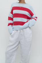 Load image into Gallery viewer, BANANA REPUBLIC x Baby Blue, Pink Cotton Striped Cotton Chunky Sweater (XS-L)