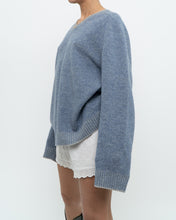 Load image into Gallery viewer, Vintage x Made in Hong Kong x CLUB MONACO Blue Wool Oversized Sweater (XS-XL)