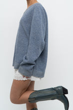 Load image into Gallery viewer, Vintage x Made in Hong Kong x CLUB MONACO Blue Wool Oversized Sweater (XS-XL)