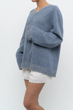 Load image into Gallery viewer, Vintage x Made in Hong Kong x CLUB MONACO Blue Wool Oversized Sweater (XS-XL)