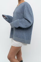 Load image into Gallery viewer, Vintage x Made in Hong Kong x CLUB MONACO Blue Wool Oversized Sweater (XS-XL)