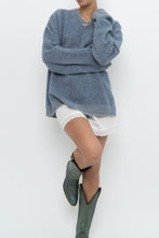 Load image into Gallery viewer, Vintage x Made in Hong Kong x CLUB MONACO Blue Wool Oversized Sweater (XS-XL)