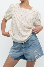 Load image into Gallery viewer, Modern x Cream, Yellow Floral Pointelle Top (S-L)