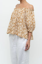Load image into Gallery viewer, THE GREAT x Tan Floral Cotton Off-Shoulder Blouse (XS-M)