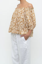Load image into Gallery viewer, THE GREAT x Tan Floral Cotton Off-Shoulder Blouse (XS-M)