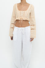Load image into Gallery viewer, Vintage x KIMCHI BLUE Light Peach Cotton Cropped Longsleeve Blouse (XS, S)