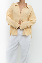 Load image into Gallery viewer, Modern x Butter Yellow Soft Frayed Cotton Buttonup (XS-L)