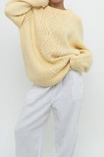 Load image into Gallery viewer, Vintage x Butter Yellow Handmade Cableknit Sweater (XS-L)