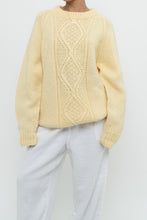 Load image into Gallery viewer, Vintage x Butter Yellow Handmade Cableknit Sweater (XS-L)