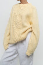 Load image into Gallery viewer, Vintage x Butter Yellow Handmade Cableknit Sweater (XS-L)