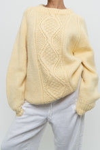 Load image into Gallery viewer, Vintage x Butter Yellow Handmade Cableknit Sweater (XS-L)