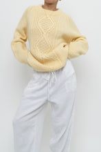 Load image into Gallery viewer, Vintage x Butter Yellow Handmade Cableknit Sweater (XS-L)