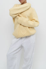 Load image into Gallery viewer, Vintage x Butter Yellow Handmade Cableknit Sweater (XS-L)
