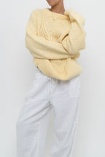Load image into Gallery viewer, Vintage x Butter Yellow Handmade Cableknit Sweater (XS-L)