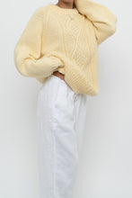 Load image into Gallery viewer, Vintage x Butter Yellow Handmade Cableknit Sweater (XS-L)
