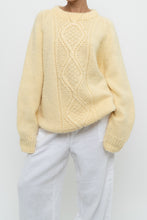 Load image into Gallery viewer, Vintage x Butter Yellow Handmade Cableknit Sweater (XS-L)