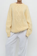 Load image into Gallery viewer, Vintage x Butter Yellow Handmade Cableknit Sweater (XS-L)