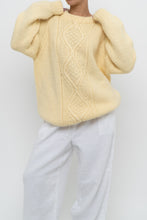 Load image into Gallery viewer, Vintage x Butter Yellow Handmade Cableknit Sweater (XS-L)