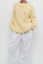 Load image into Gallery viewer, Vintage x Butter Yellow Handmade Cableknit Sweater (XS-L)