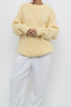Load image into Gallery viewer, Vintage x Butter Yellow Handmade Cableknit Sweater (XS-L)