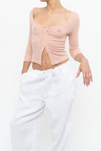 Load image into Gallery viewer, FREE PEOPLE x Blush Pink Sheer Fitted Cardigan (XS)