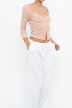 Load image into Gallery viewer, FREE PEOPLE x Blush Pink Sheer Fitted Cardigan (XS)