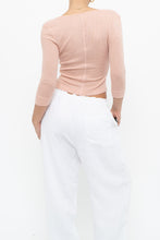 Load image into Gallery viewer, FREE PEOPLE x Blush Pink Sheer Fitted Cardigan (XS)