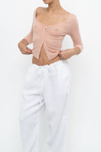 Load image into Gallery viewer, FREE PEOPLE x Blush Pink Sheer Fitted Cardigan (XS)