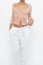 Load image into Gallery viewer, FREE PEOPLE x Blush Pink Sheer Fitted Cardigan (XS)