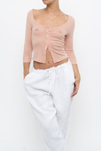 Load image into Gallery viewer, FREE PEOPLE x Blush Pink Sheer Fitted Cardigan (XS)