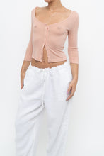 Load image into Gallery viewer, FREE PEOPLE x Blush Pink Sheer Fitted Cardigan (XS)