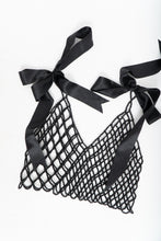 Load image into Gallery viewer, HANDMADE x Black Beaded Bow Cropped Tank (XS-M)