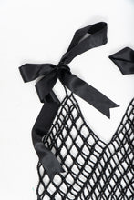 Load image into Gallery viewer, HANDMADE x Black Beaded Bow Cropped Tank (XS-M)