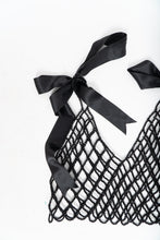 Load image into Gallery viewer, HANDMADE x Black Beaded Bow Cropped Tank (XS-M)