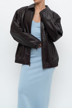 Load image into Gallery viewer, Vintage x PRESTON &amp; YORK Dark Burgundy Leather Bomber (XS-M)