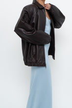 Load image into Gallery viewer, Vintage x PRESTON &amp; YORK Dark Burgundy Leather Bomber (XS-M)