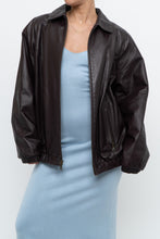 Load image into Gallery viewer, Vintage x PRESTON &amp; YORK Dark Burgundy Leather Bomber (XS-M)