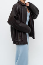 Load image into Gallery viewer, Vintage x PRESTON &amp; YORK Dark Burgundy Leather Bomber (XS-M)